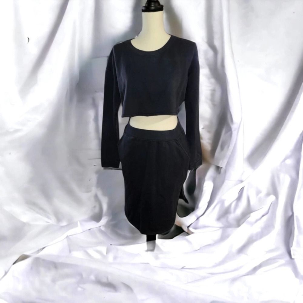 Free people beach crop top and mini skirt size small